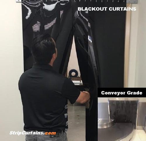 Black Strip Curtains - Door Kit Covers 36