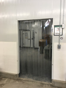 36" W X 87" H PVC Freezer Grade Strip Curtain Door Kit - Clear Low Temp 8" x .08" (2mm) strips with a common 2" overlap ( 50% ) - Includes Hardware