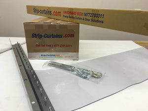 36" W X 87" H PVC Freezer Grade Strip Curtain Door Kit - Clear Low Temp 8" x .08" (2mm) strips with a common 2" overlap ( 50% ) - Includes Hardware